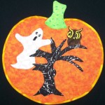 halloween pumpkin mug rug quilt