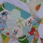 paper piecing quilted hexagon pouch